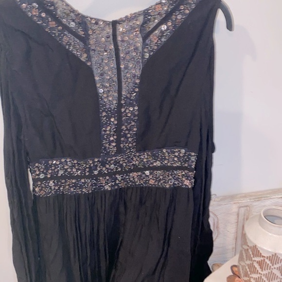 New Friends Colony black cold shoulder beaded boho dress new w/tags size small - Picture 9 of 11